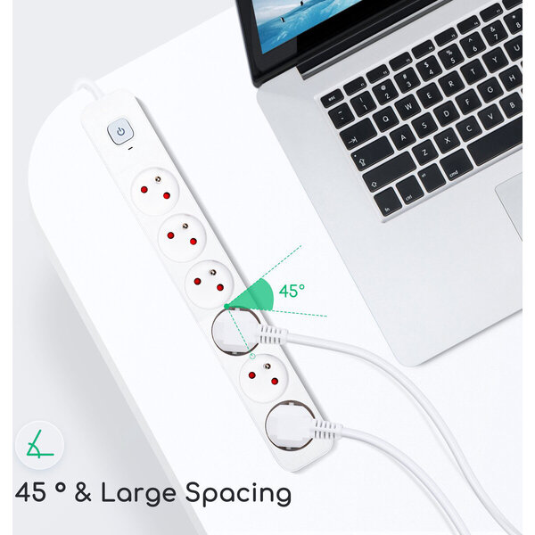 HLW LED Aigi Anzim Power Strip with Switch - 6 Outlets, 3m Extension Cord, 2300W LED Accessories