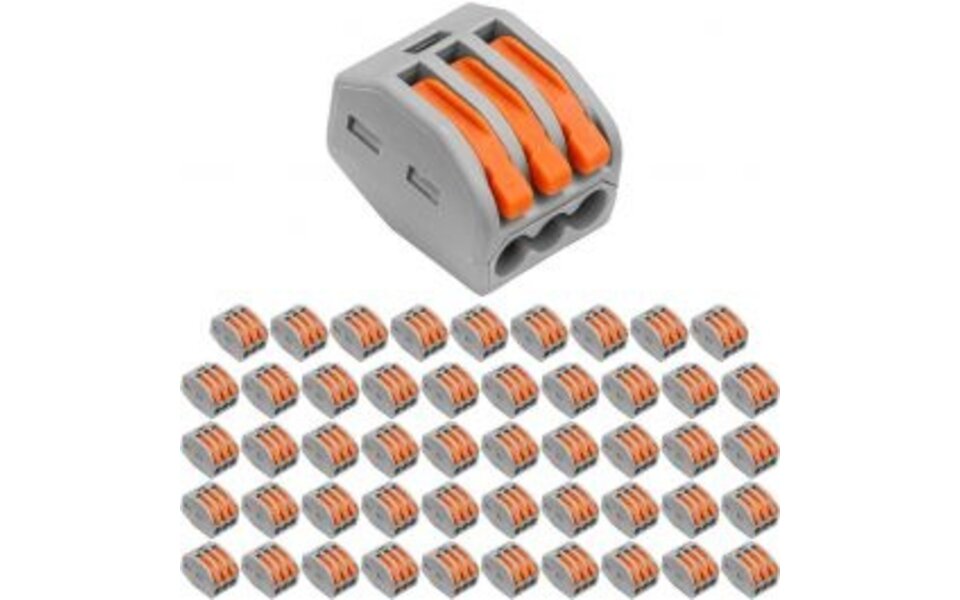 HLW LED Lasklem 3-polig - Set van 50 stuks met Kema keurmerk | LED toebehoren