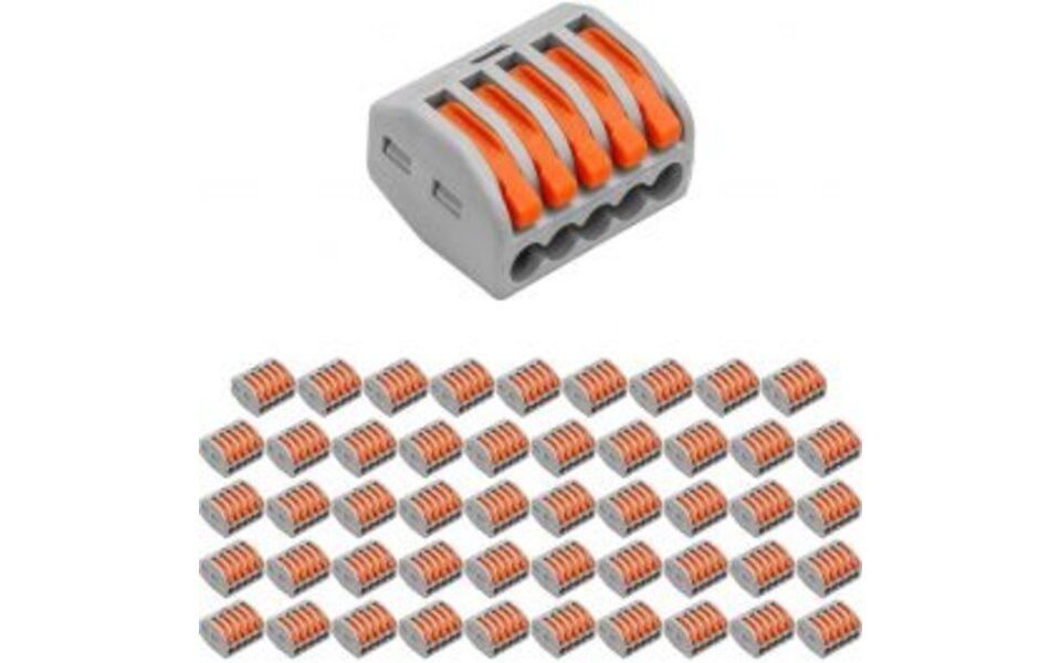 HLW LED 5-pole splice connector - 50 pieces Connection connector with clips - LED accessories HLW LED 5-pole splice connector - 50 pieces Connection connector with clips - LED accessories