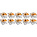 WAGO Splice Terminal Set 10 Pieces - 2-Pole Orange with Clips for LED Accessories