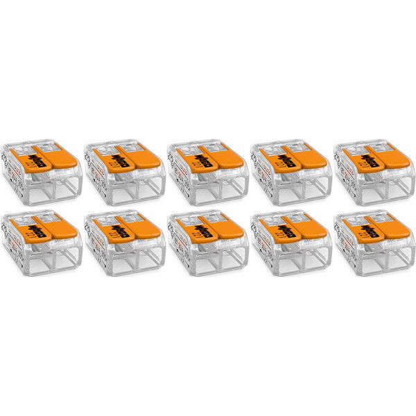 WAGO WAGO Lasklem Set 10 Stuks - 2 Polig Oranje met Klemmetjes voor LED Toebehoren