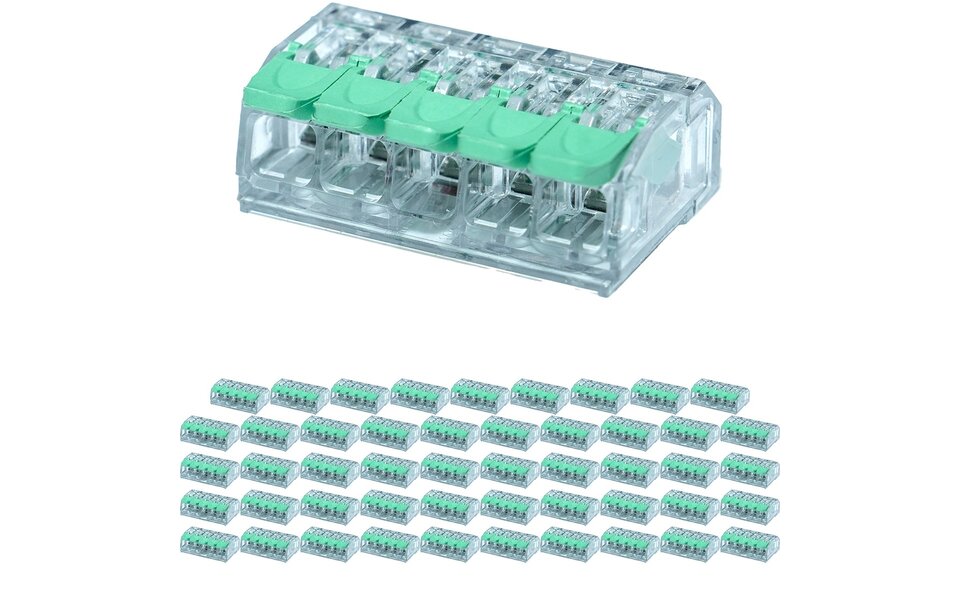 HLW LED 5-pin splice connector - 50 pieces - Safe & durable LED accessories with connectors
