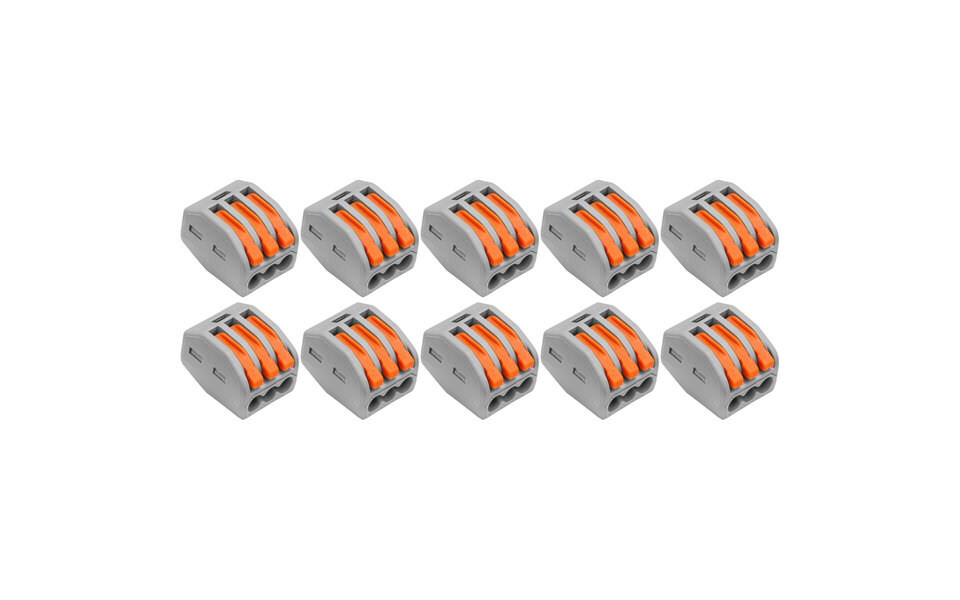 HLW LED Welding Clamp Set 10 Pieces - 3-Pole with Clamps for LED Accessories