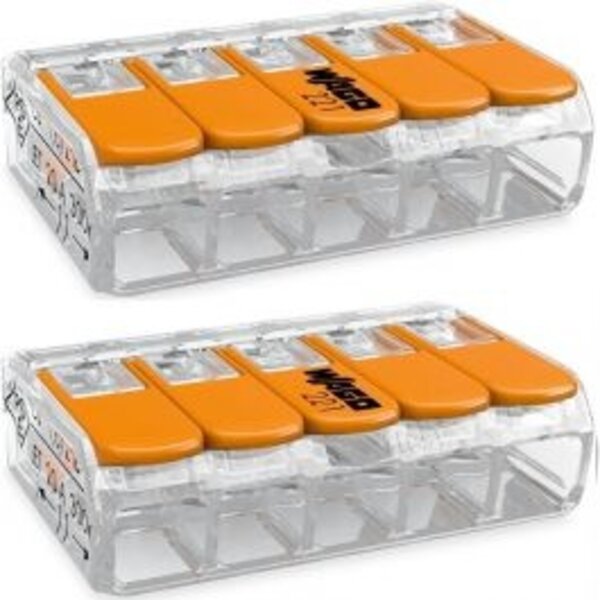WAGO WAGO Lasklem Set 2 Stuks 5-polig met Klemmetjes - Perfect LED toebehoren