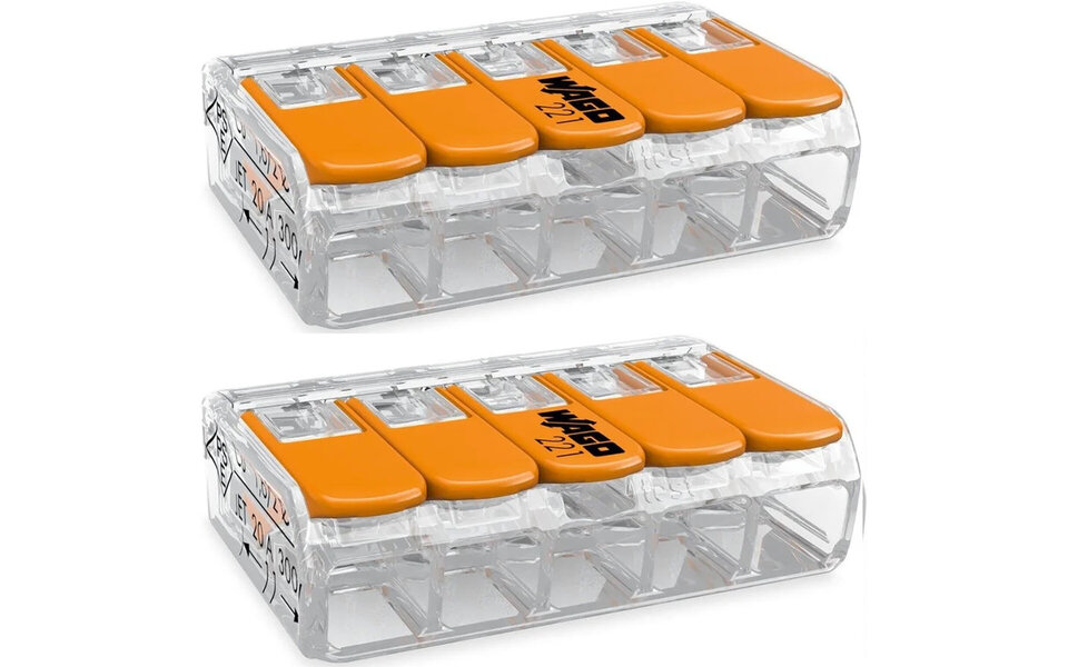 WAGO WAGO Lasklem Set 2 Stuks 5-polig met Klemmetjes - Perfect LED toebehoren