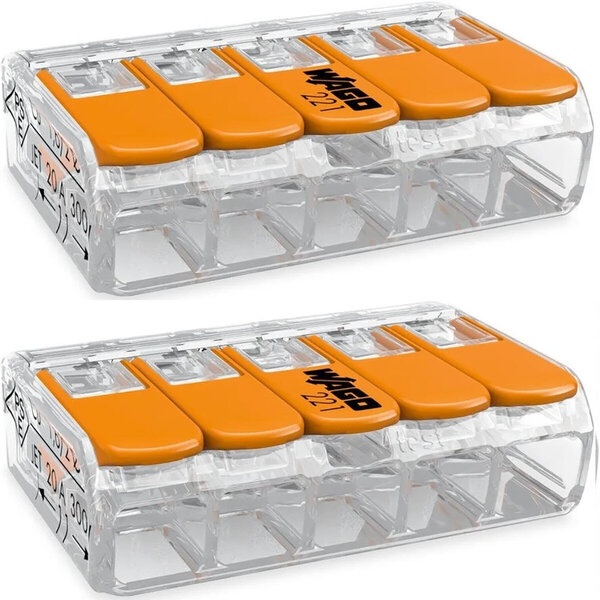 WAGO WAGO Lasklem Set 2 Stuks 5-polig met Klemmetjes - Perfect LED toebehoren