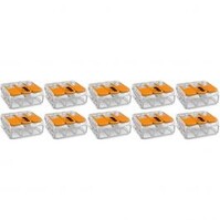 WAGO Splice Terminal Set 10x 3-pole Orange - LED Accessories