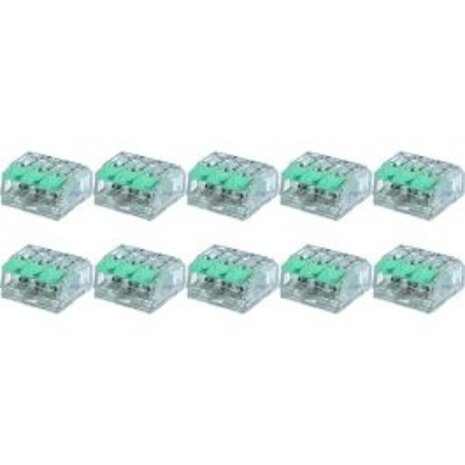 Slim Welding Clamp Set 10 Pieces - 3-Pin Clamps for LED Accessories Green