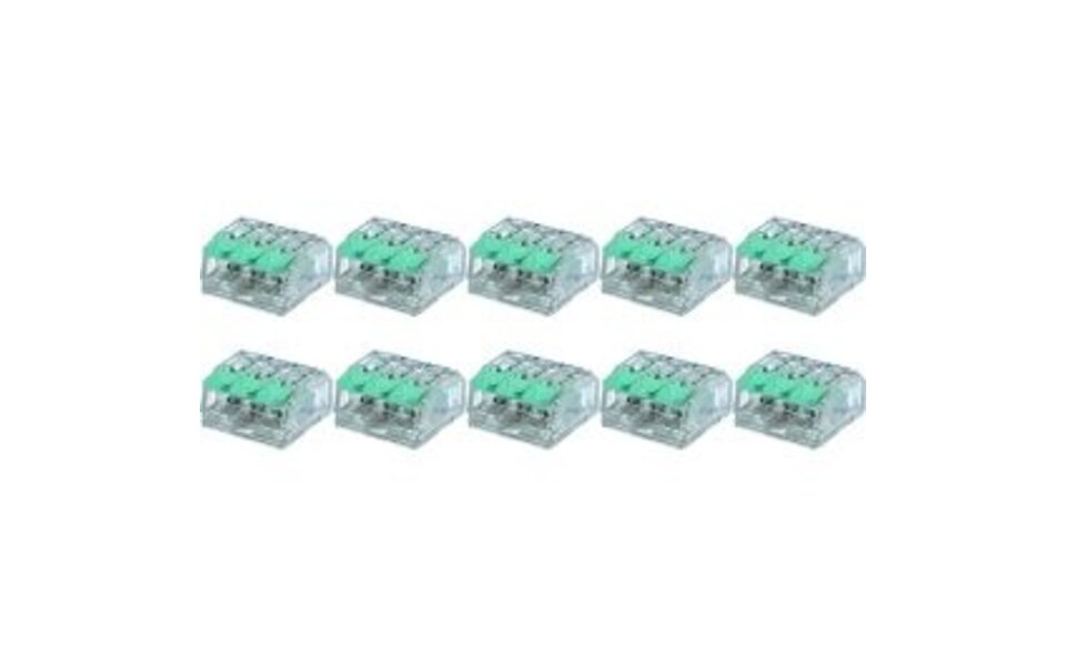 HLW LED Slim Welding Clamp Set 10 Pieces - 3-Pin Clamps for LED Accessories Green