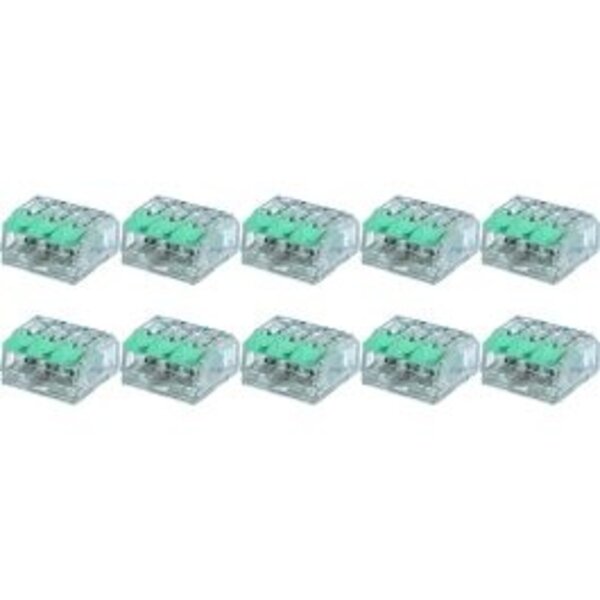 HLW LED Slim Welding Clamp Set 10 Pieces - 3-Pin Clamps for LED Accessories Green