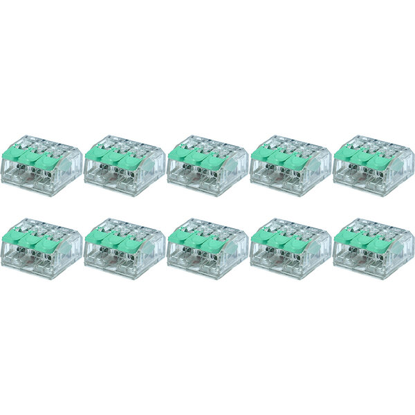 HLW LED Lasklem Slim Set 10 Stuks - 3 Polig Klemmen voor LED Toebehoren Groen