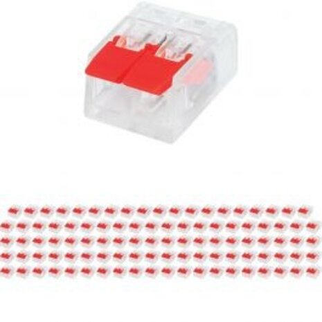 2-pole splice connector with clips - 100 pieces red - LED accessories