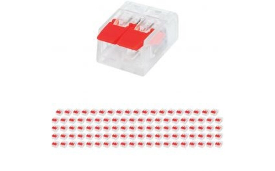 HLW LED 2-pole splice connector with clips - 100 pieces red - LED accessories
