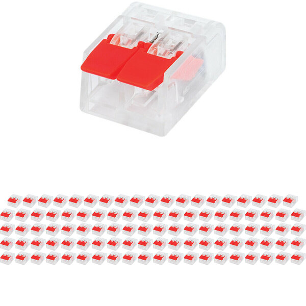HLW LED 2-pole splice connector with clips - 100 pieces red - LED accessories