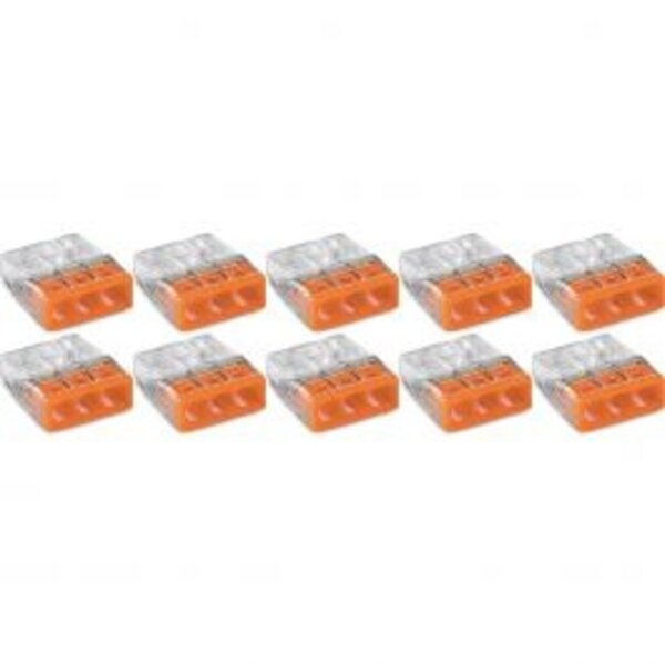 WAGO WAGO 3-pole welding clamp 0.5-2.5mm² Orange - Transparent - 10 pieces LED accessories