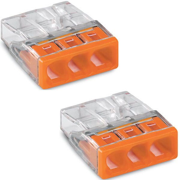 WAGO WAGO 3-pole welding clamp 0.5-2.5mm² Orange - LED Accessories, 2 pieces