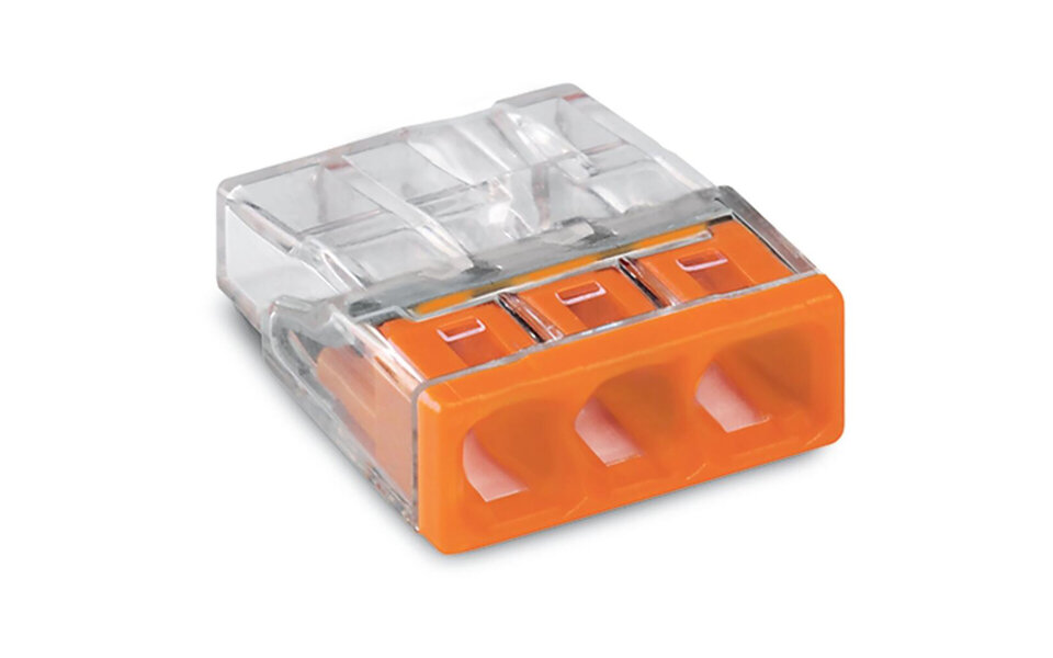 WAGO WAGO 3-pole welding clamp 0.5-2.5mm² Orange - LED Accessories, 2 pieces WAGO WAGO 3-pole welding clamp 0.5-2.5mm² Orange - LED Accessories, 2 pieces