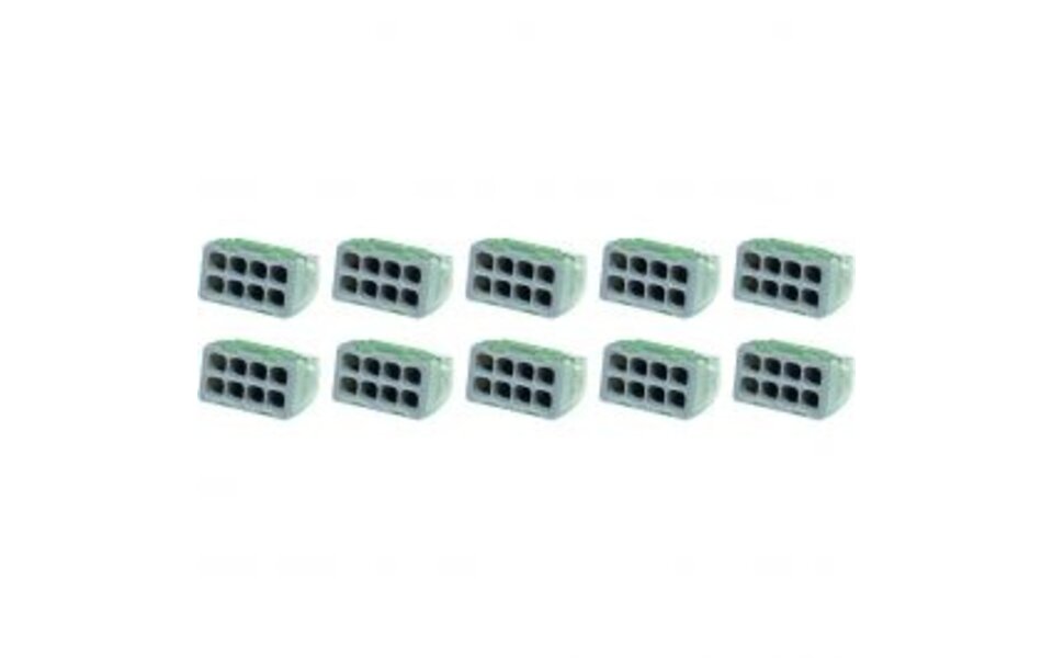 HLW LED Vintex 8 Polige Lasklem - 0.2-2.5 mm² - Grijs - 10 Stuks LED Toebehoren HLW LED Vintex 8 Polige Lasklem - 0.2-2.5 mm² - Grijs - 10 Stuks LED Toebehoren