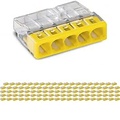 WAGO 5-polige lasklem - 0.5-2.5mm² - LED toebehoren - 100 stuks Geel