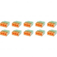 3-pole orange terminal block - Vintex - 0.2-2.5 mm² - 10 pieces