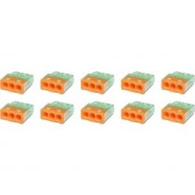 3-pole orange terminal block - Vintex - 0.2-2.5 mm² - 10 pieces