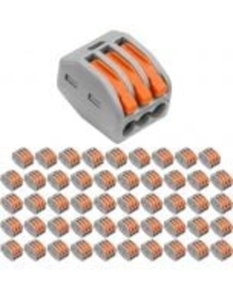 HLW LED Vintex 3-polige Oranje Lasklem 0.2-2.5 mm² - Veilig LED Toebehoren - 50 Stuks