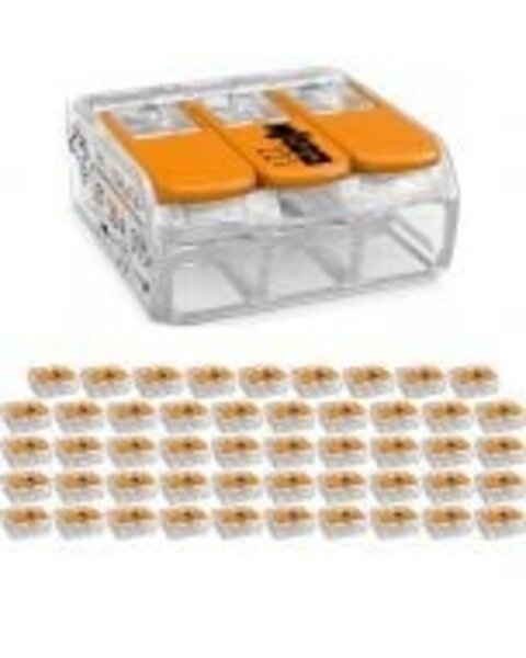 HLW LED Vintex 3-pole Orange Welding Clamp 0.2-2.5 mm² - Safe LED Accessories - 50 pieces