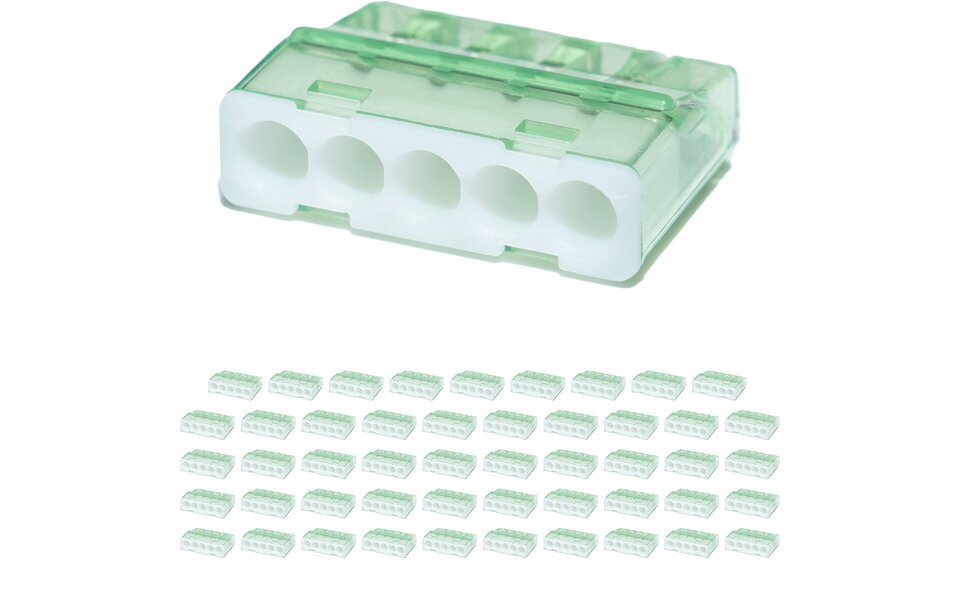 HLW LED Vintex 5-polige Lasklem Wit 0.2-2.5 mm² - 50 Stuks | LED Toebehoren