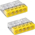WAGO 5-polige Lasklem Geel 0.5-2.5mm² - 2 Stuks - Hoogwaardig LED Toebehoren WAGO 5-polige Lasklem Geel 0.5-2.5mm² - 2 Stuks - Hoogwaardig LED Toebehoren