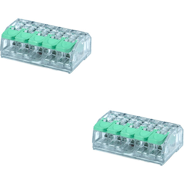 HLW LED Lasklem Slim Set 2 Stuks - 5 Polig met Groene Klemmetjes voor LED Toebehoren