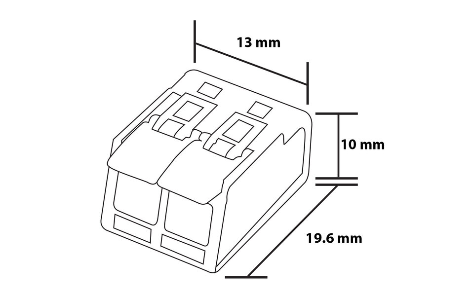 HLW LED Lasklem Slim Set 10 Stuks - 2 Polig met Klemmetjes - Ideaal LED Toebehoren