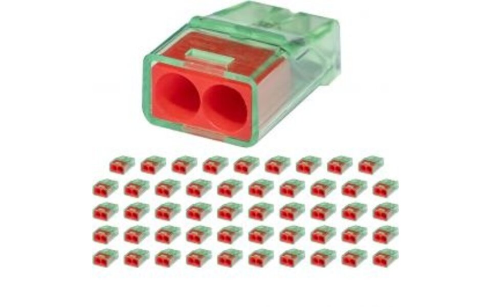 HLW LED Vintex 2-pole Welding Clamp 0.2-2.5 mm² Red - Reliable LED accessories, 50 pieces HLW LED Vintex 2-pole Welding Clamp 0.2-2.5 mm² Red - Reliable LED accessories, 50 pieces