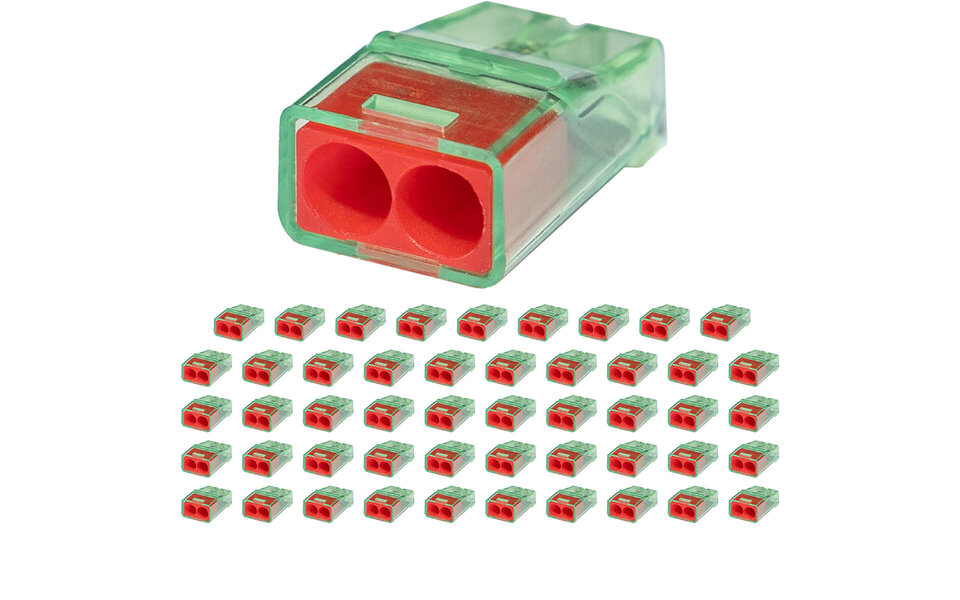 HLW LED Vintex 2-polige Lasklem 0.2-2.5 mm² Rood - Betrouwbaar LED toebehoren, 50 stuks