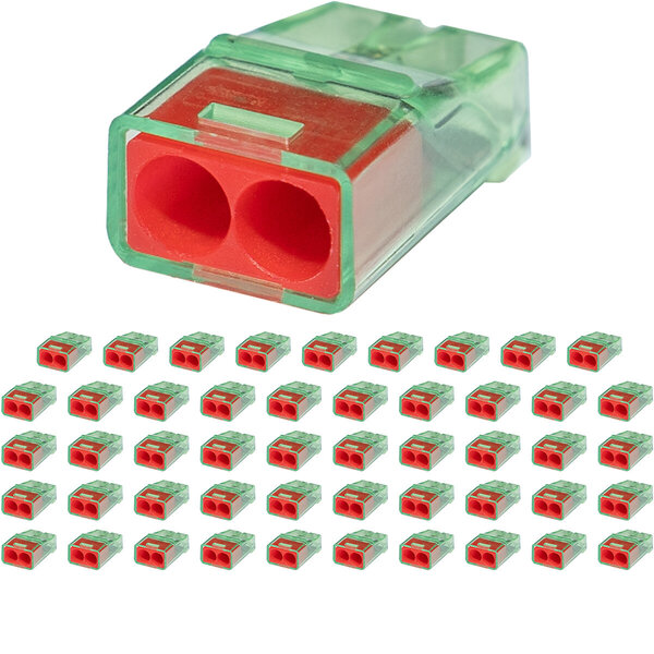 HLW LED Vintex 2-pole Welding Clamp 0.2-2.5 mm² Red - Reliable LED accessories, 50 pieces