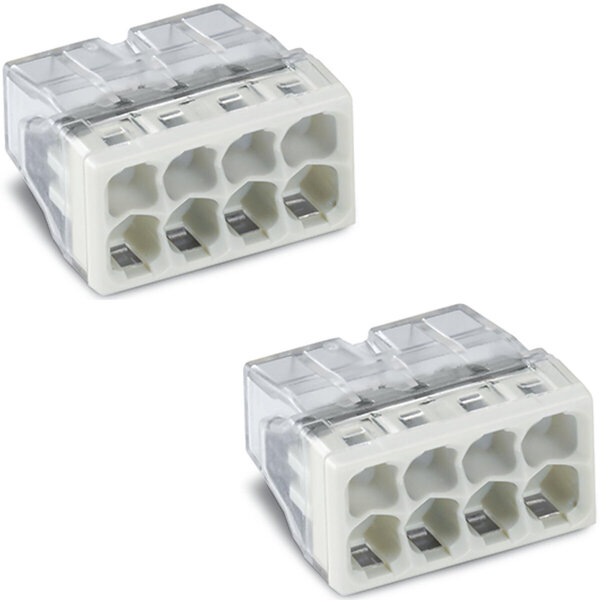 WAGO WAGO 8-pole splice connector 0.5-2.5 mm² white - 2 pieces | Perfect for LED accessories