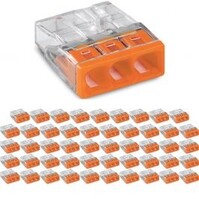 WAGO 3-Pole Splice Connector 0.5-2.5mm² Orange - 50 Pieces