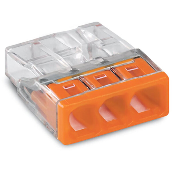 WAGO WAGO 3-pole Welding Terminal 0.5-2.5mm² Orange - Transparent LED Accessories - 50 Pieces