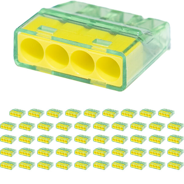 HLW LED Vintex Lasklem 4-polig Geel 0.2-2.5 mm² - Betrouwbaar LED toebehoren - 50 Stuks