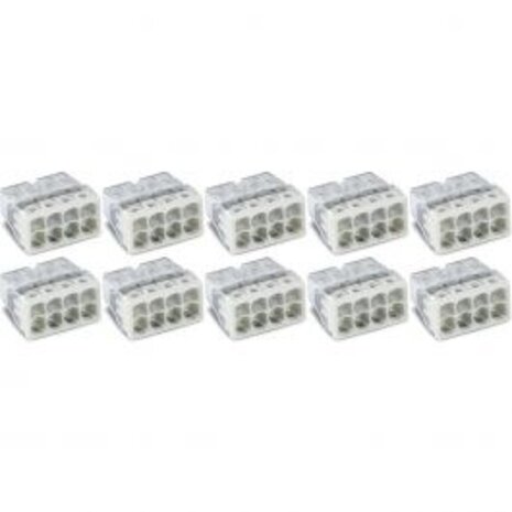 WAGO 8-polig Lasklem 0.5-2.5mm² Wit - 10 Stuks Transparant LED Toebehoren