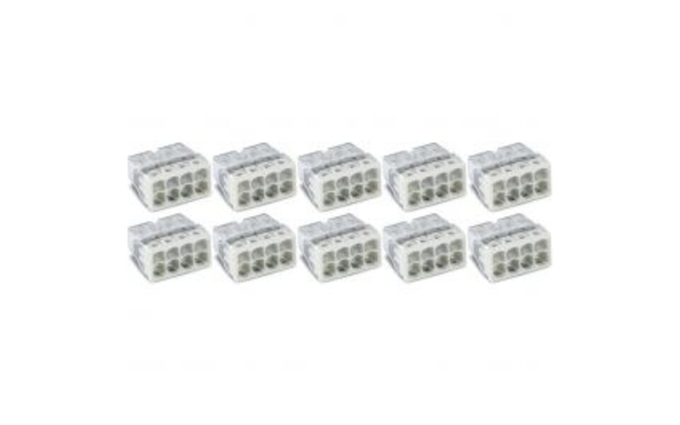 WAGO WAGO 8-polig Lasklem 0.5-2.5mm² Wit - 10 Stuks Transparant LED Toebehoren WAGO WAGO 8-polig Lasklem 0.5-2.5mm² Wit - 10 Stuks Transparant LED Toebehoren