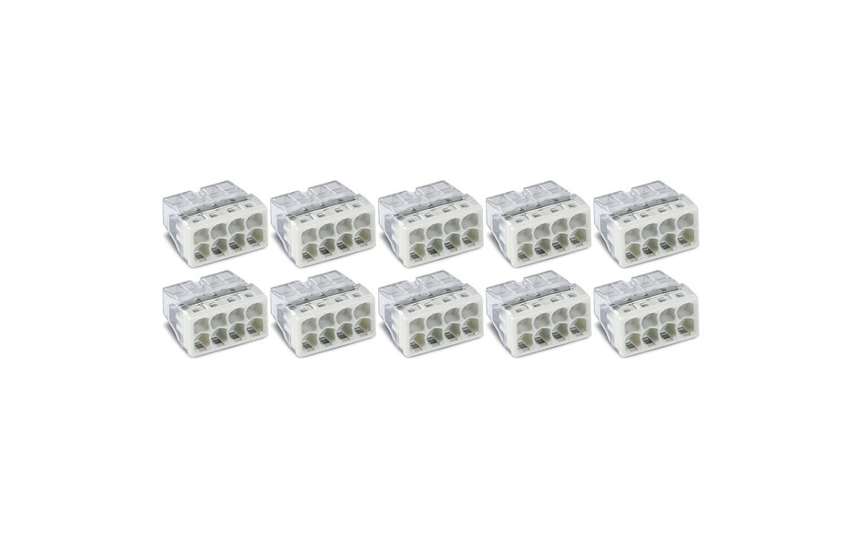 WAGO WAGO 8-polig Lasklem 0.5-2.5mm² Wit - 10 Stuks Transparant LED Toebehoren WAGO WAGO 8-polig Lasklem 0.5-2.5mm² Wit - 10 Stuks Transparant LED Toebehoren