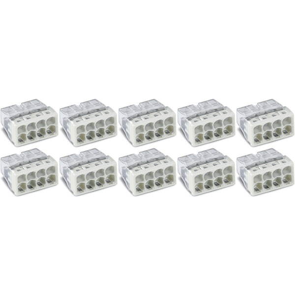 WAGO WAGO 8-pole Splice Terminal 0.5-2.5mm² White - 10 Pieces Transparent LED Accessories