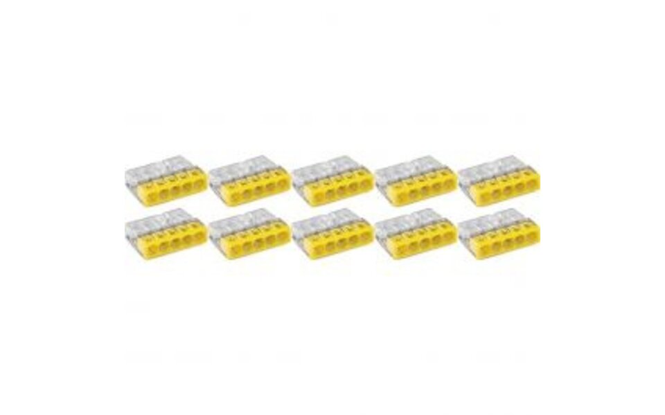 WAGO WAGO 5-polige Lasklem 0.5-2.5mm² Geel - 10 Stuks voor LED Toebehoren