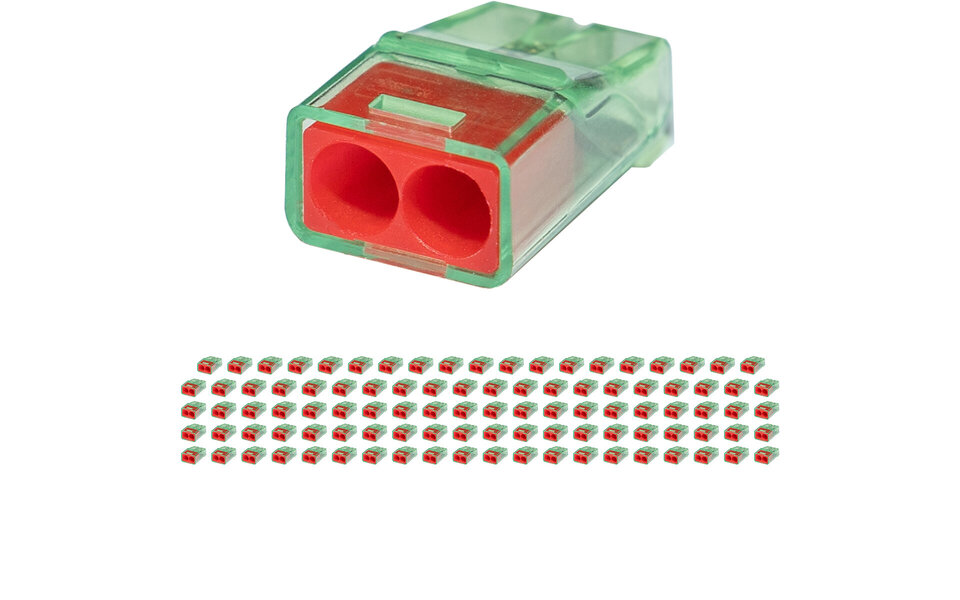 HLW LED Vintex 2-polige Lasklem 0.2-2.5 mm² Rood - Veilig LED toebehoren - 100 stuks