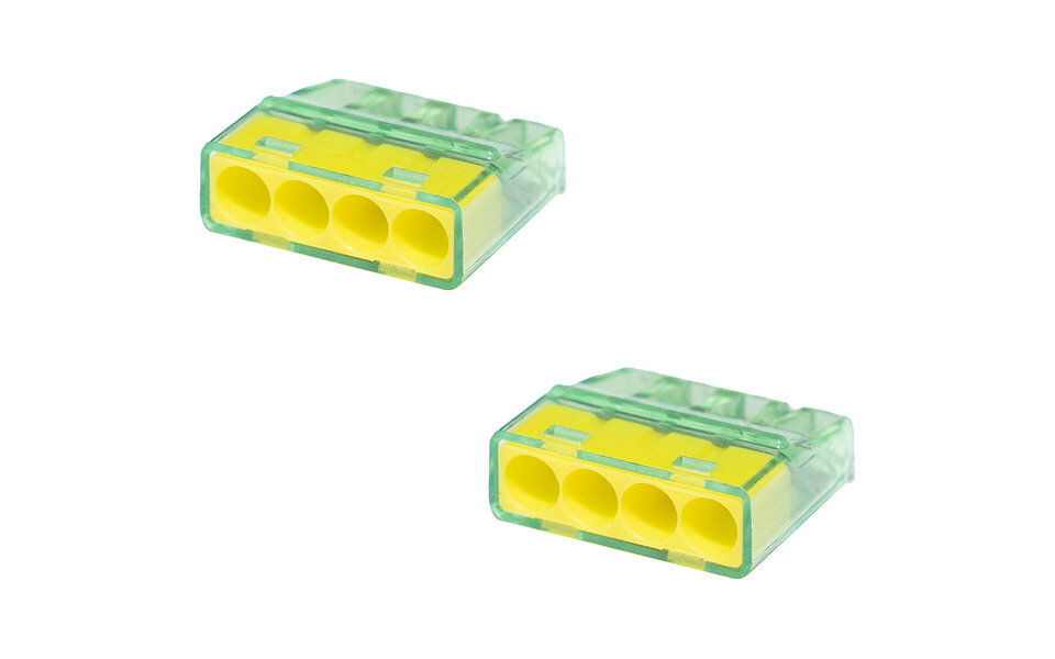 HLW LED Vintex 4-polige Lasklem Geel - 0.2-2.5 mm² - 2 Stuks | LED toebehoren