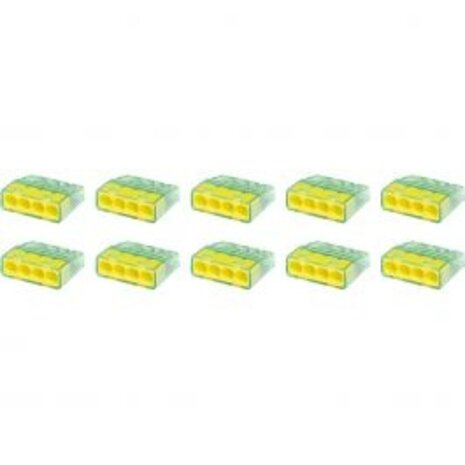 Vintex 4-pole Welding Clamp Yellow 0.2-2.5 mm² - LED Accessories, 10 Pieces