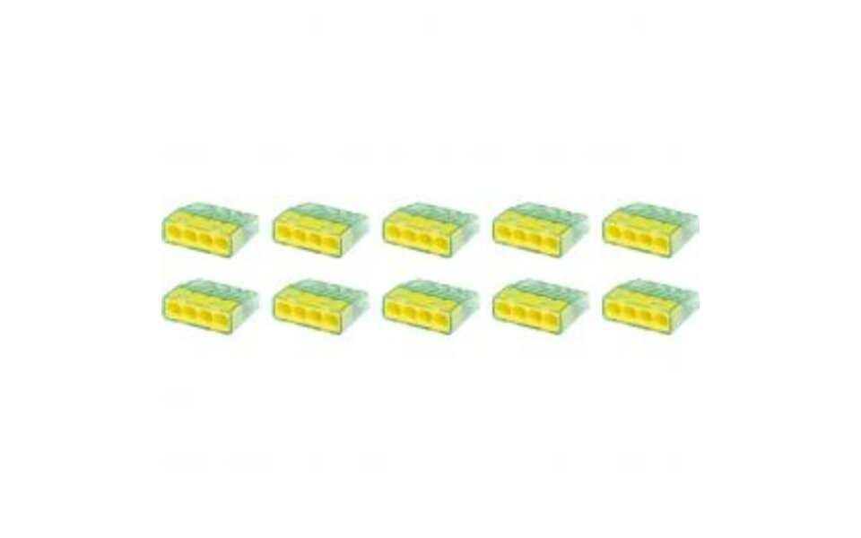 HLW LED Vintex 4-polige Lasklem Geel 0.2-2.5 mm² - LED Toebehoren, 10 Stuks HLW LED Vintex 4-polige Lasklem Geel 0.2-2.5 mm² - LED Toebehoren, 10 Stuks