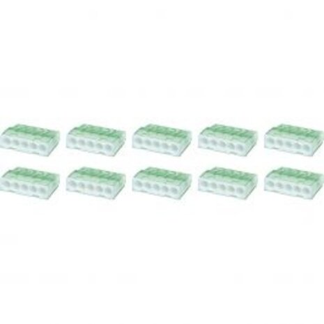 Vintex 5-polige Lasklem Wit 0.2-2.5 mm² – Betrouwbaar LED Toebehoren, 10 Stuks