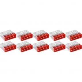 WAGO 4-pole Red Splice Connector - 10 Pieces LED Accessories