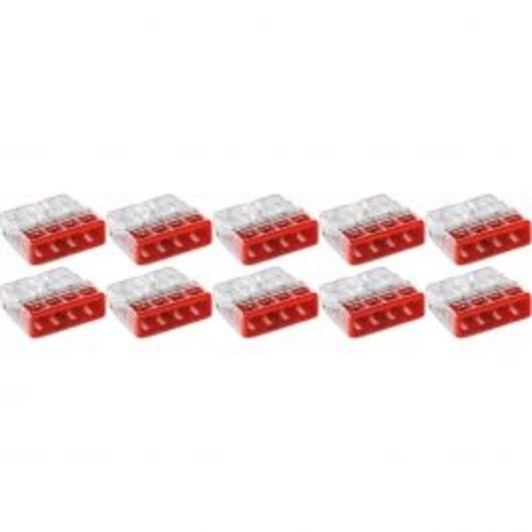 WAGO WAGO Lasklem 4-polig Rood 0.5-2.5mm² - 10 Stuks voor LED Toebehoren